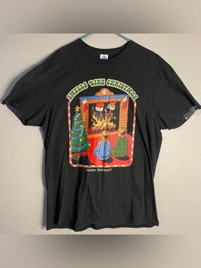 Steven Rhodes Graphic T-Shirt Smells Like Christmas Holiday Shirt Men's Size XL
